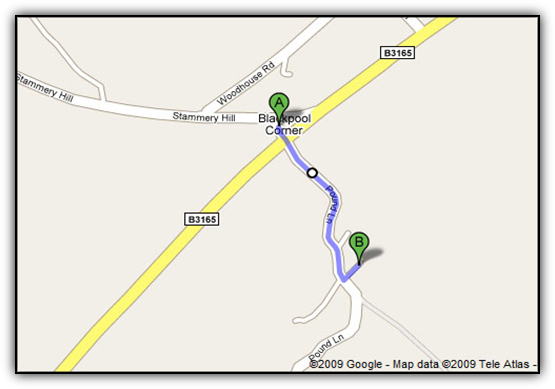 A map to show where Higher Pound Cottage is located